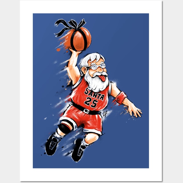 Santa Dunk Wall Art by c0y0te7